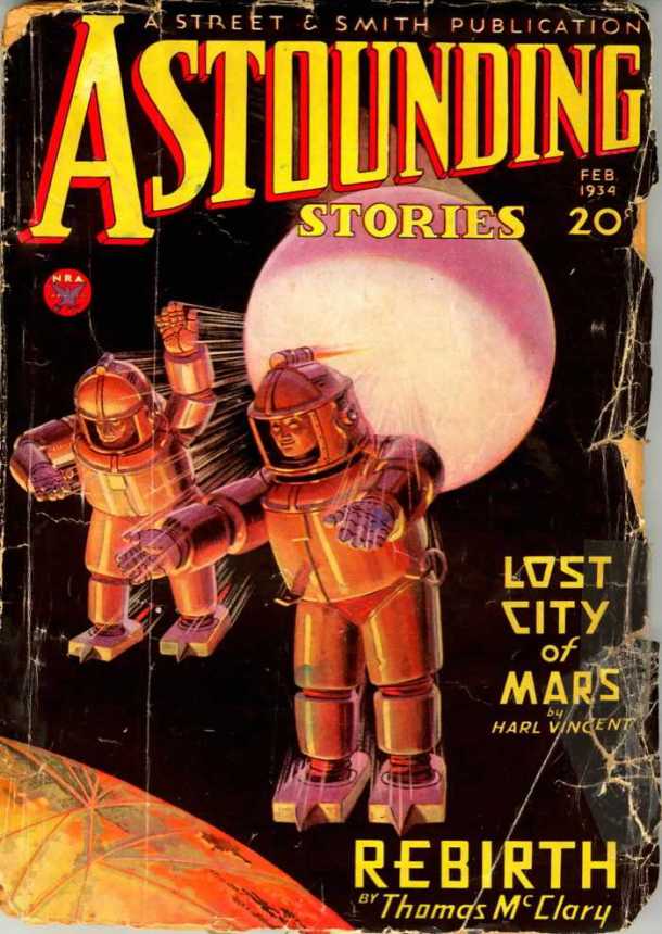 Astounding Stories, February 1934, cover by Howard V. Brown